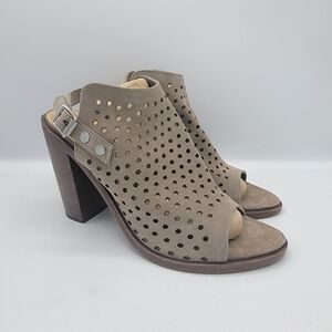 Rag & Bone Suede Tan Peep-Toe Women's Heels